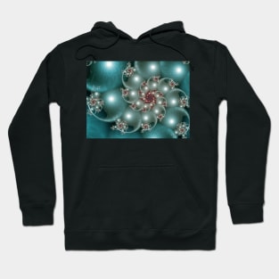 Pearlescent Blue Turning Abstract Design Hoodie